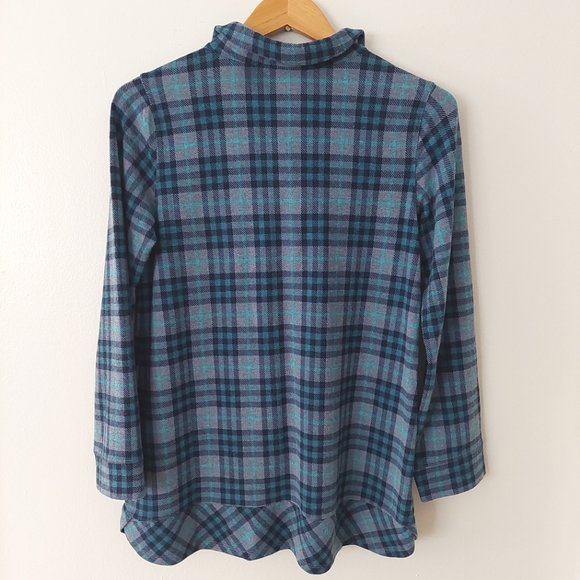 NWT Soft Surroundings Brynn Tunic Blue Plaid Flannel - Size XS - Picture 9 of 10